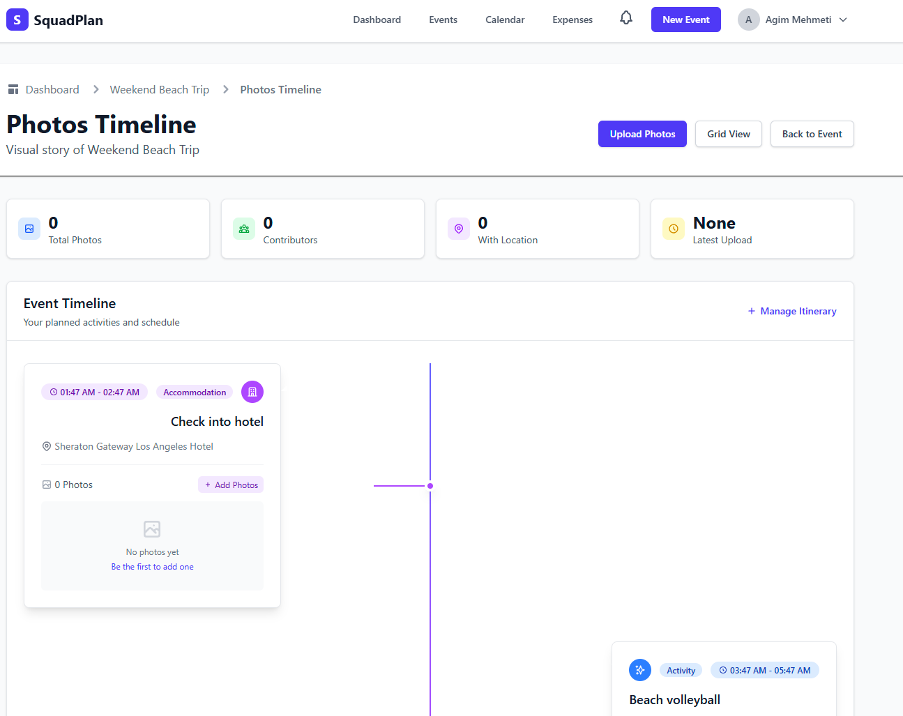 SquadPlan Dashboard